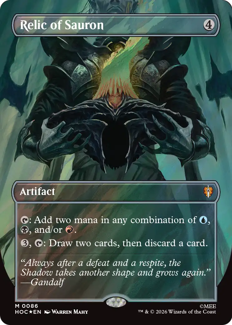 Relic of Sauron (Borderless) (Surge Foil) [The Hobbit: Eternal-Legal] | Boutique FDB TCG