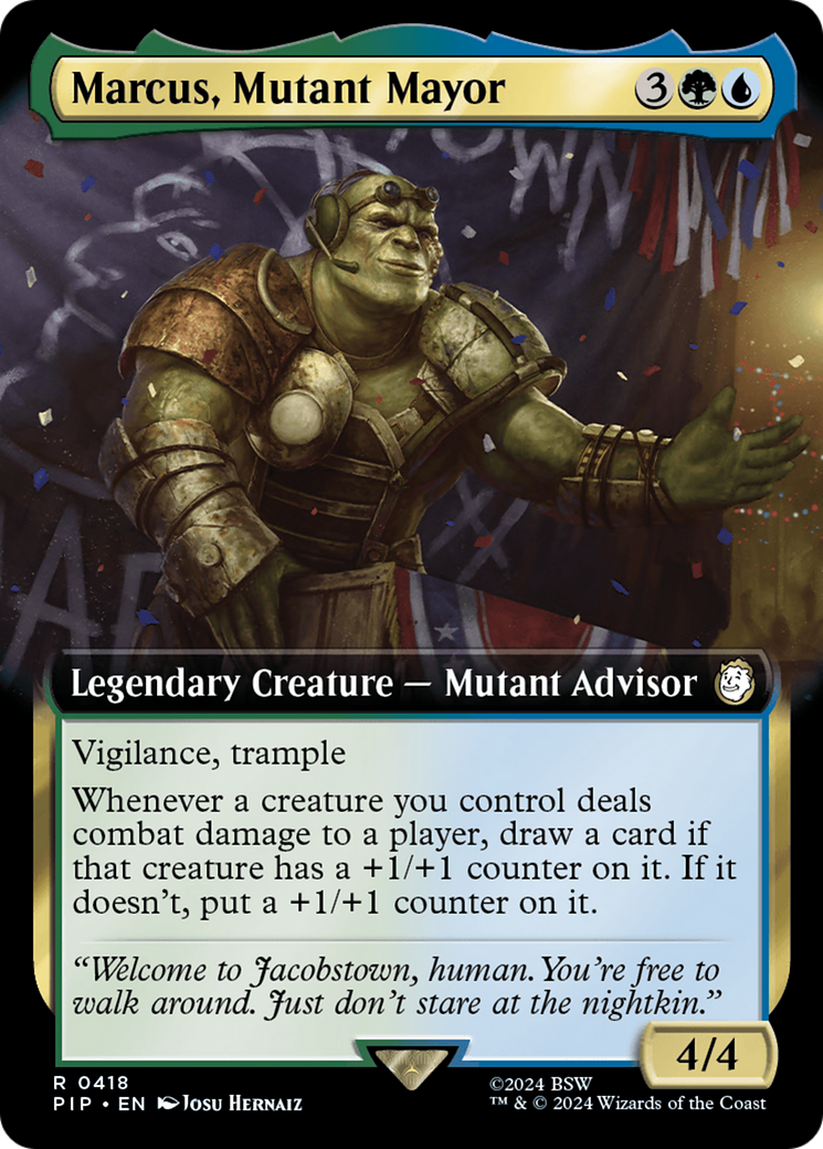 Marcus, Mutant Mayor (Extended Art) [Fallout] | Boutique FDB TCG