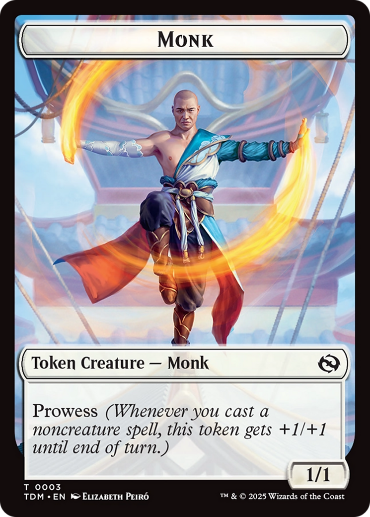 Bird // Monk Double-Sided Token [Tarkir: Dragonstorm Tokens] | Boutique FDB TCG