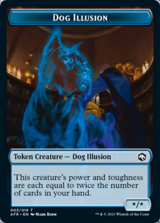 Dog Illusion // Ellywick Tumblestrum Emblem Double-Sided Token [Dungeons & Dragons: Adventures in the Forgotten Realms Tokens] | Boutique FDB TCG
