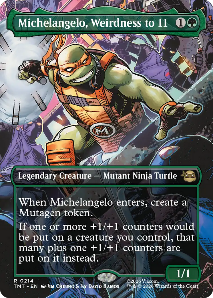 Michelangelo, Weirdness to 11 (Borderless) [Teenage Mutant Ninja Turtles] | Boutique FDB TCG