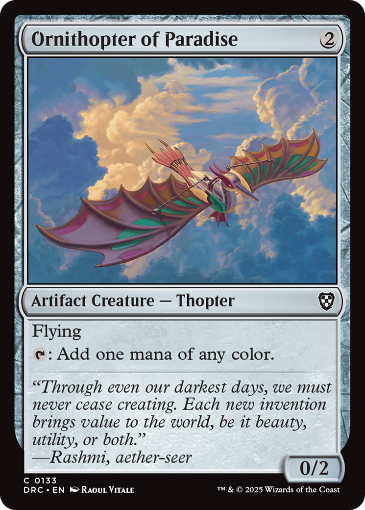 Ornithopter of Paradise [Aetherdrift Commander] | Boutique FDB TCG