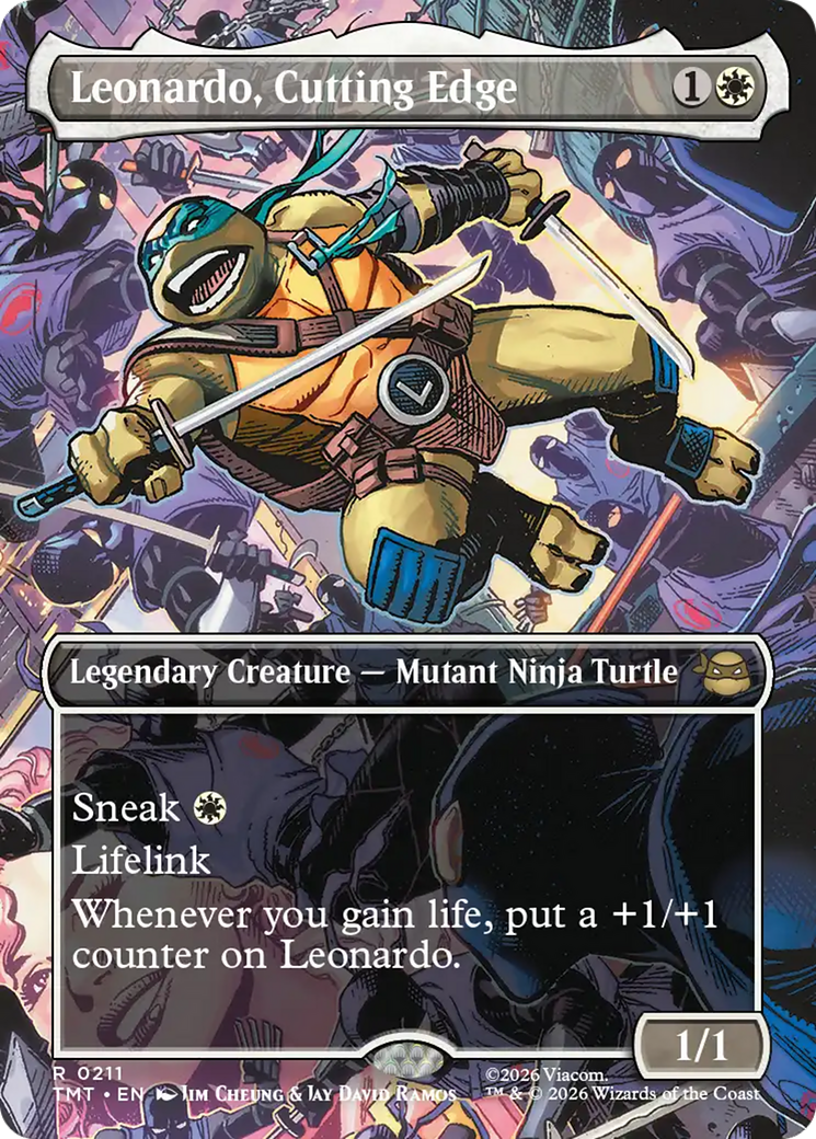 Leonardo, Cutting Edge (Borderless) [Teenage Mutant Ninja Turtles] | Boutique FDB TCG