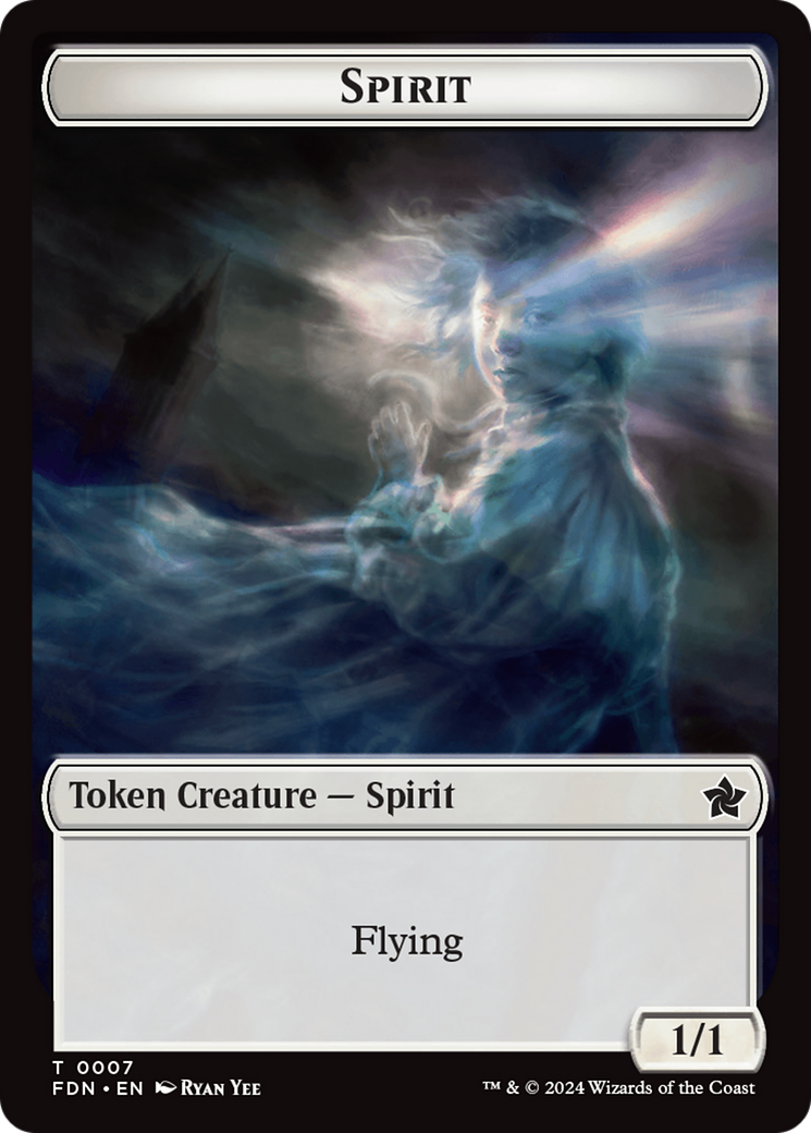 Spirit // Cat (0001) Doubled-Sided Token [Foundations Tokens] | Boutique FDB TCG