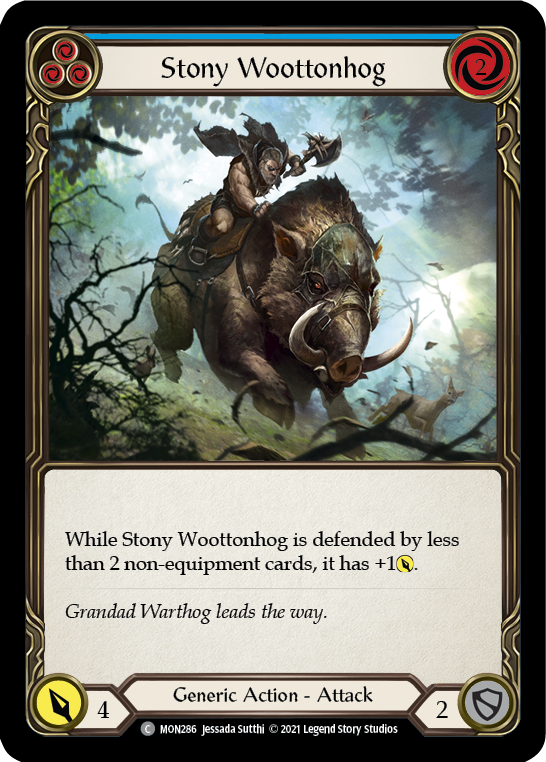 Stony Woottonhog (Blue) [MON286-RF] (Monarch)  1st Edition Rainbow Foil | Boutique FDB TCG