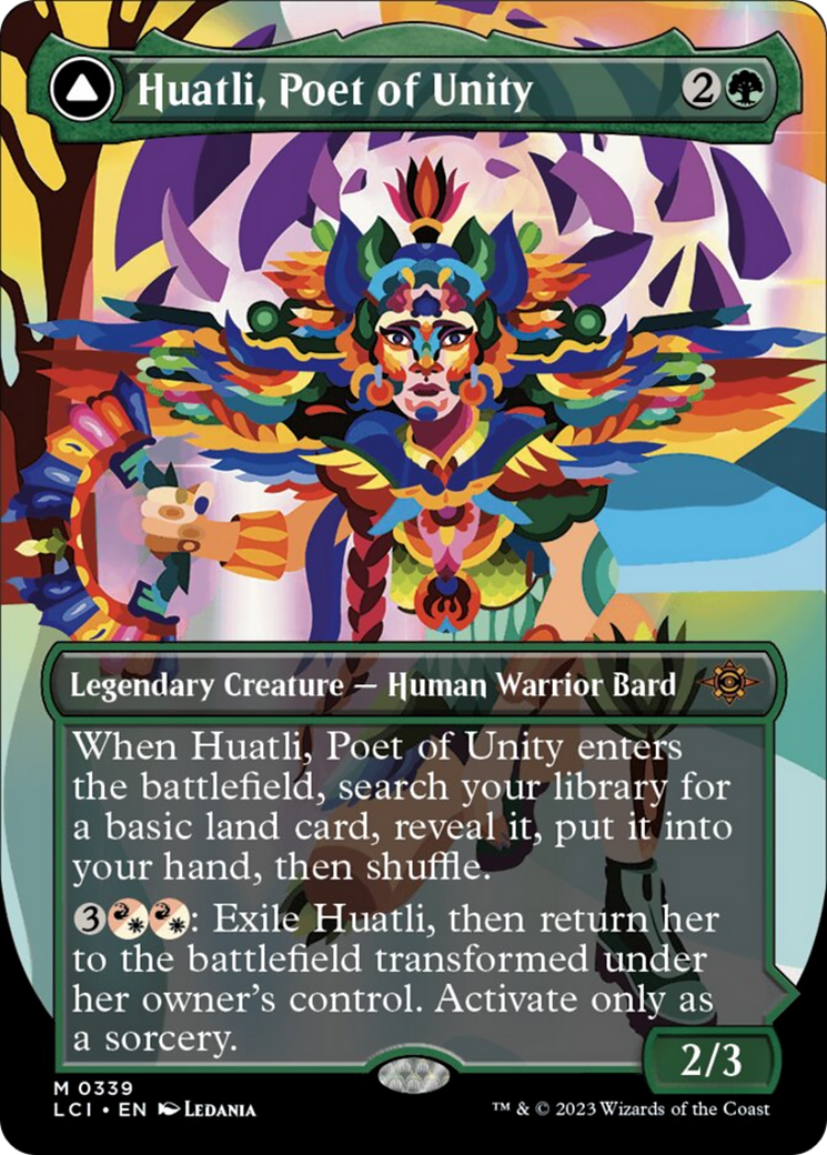 Huatli, Poet of Unity // Roar of the Fifth People (Borderless) [The Lost Caverns of Ixalan] | Boutique FDB TCG