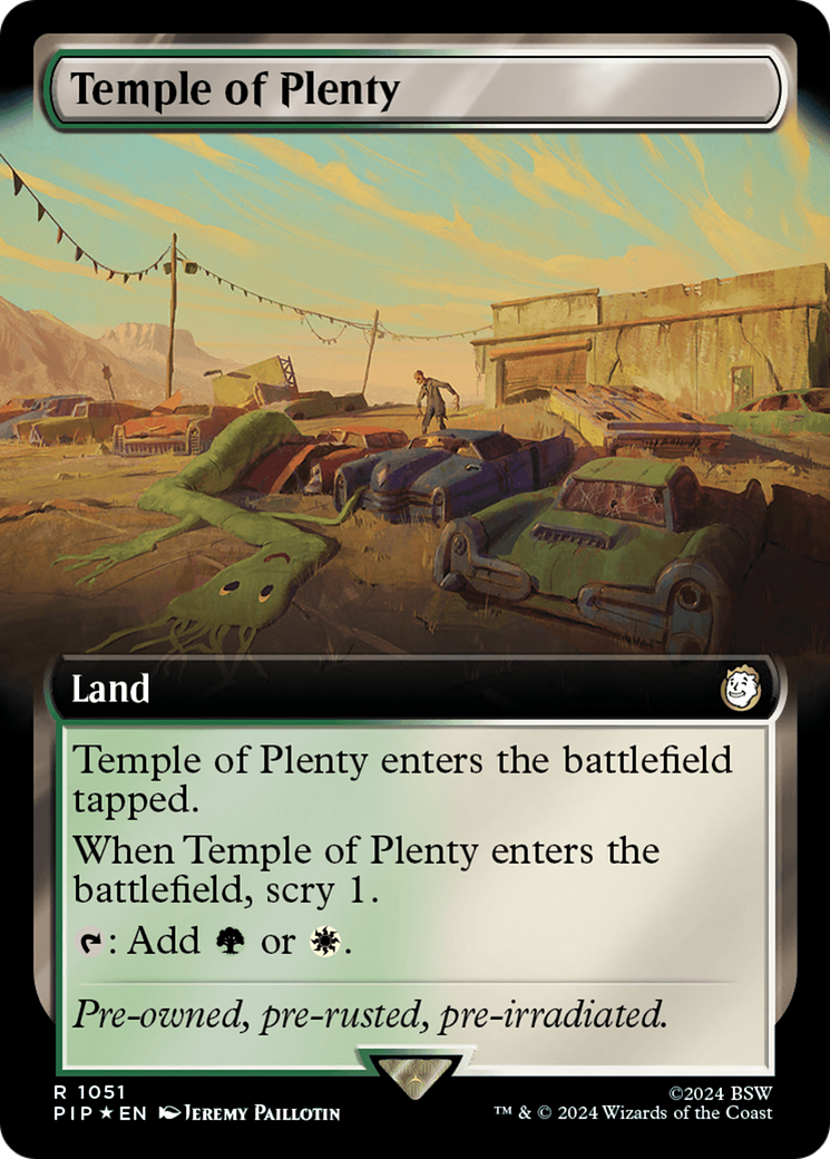 Temple of Plenty (Extended Art) (Surge Foil) [Fallout] | Boutique FDB TCG