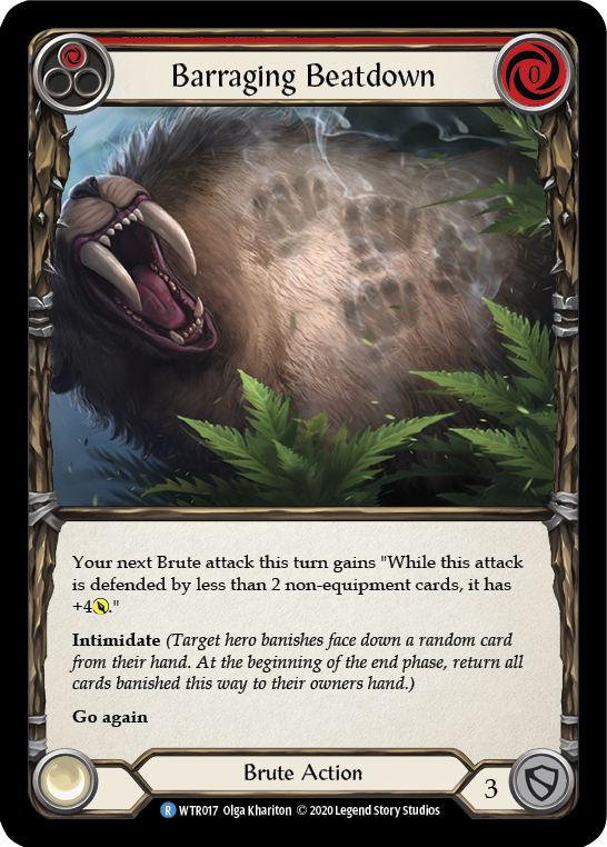 Barraging Beatdown (Red) [U-WTR017] (Welcome to Rathe Unlimited)  Unlimited Rainbow Foil | Boutique FDB TCG