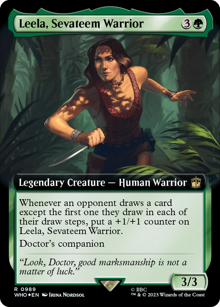 Leela, Sevateem Warrior (Extended Art) (Surge Foil) [Doctor Who] | Boutique FDB TCG