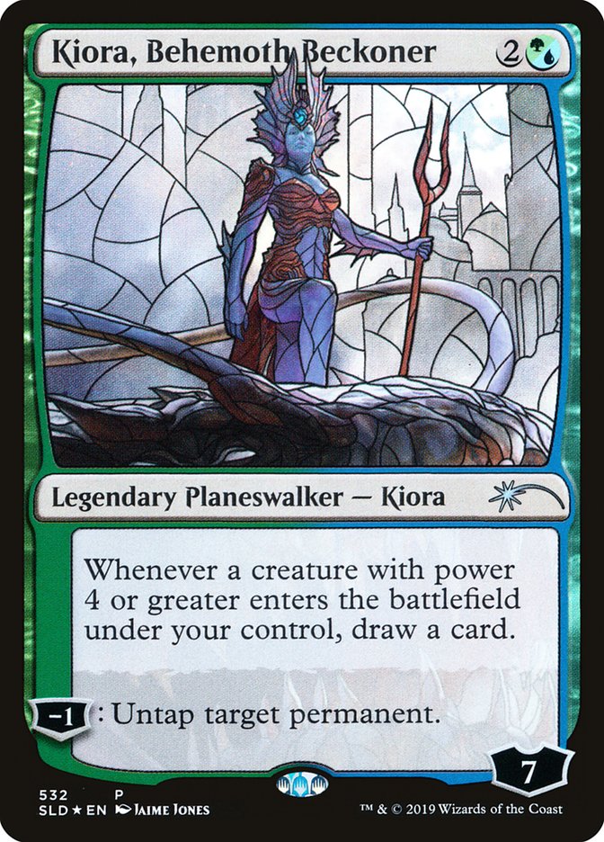 Kiora, Behemoth Beckoner (Stained Glass) [Secret Lair Drop Promos] | Boutique FDB TCG