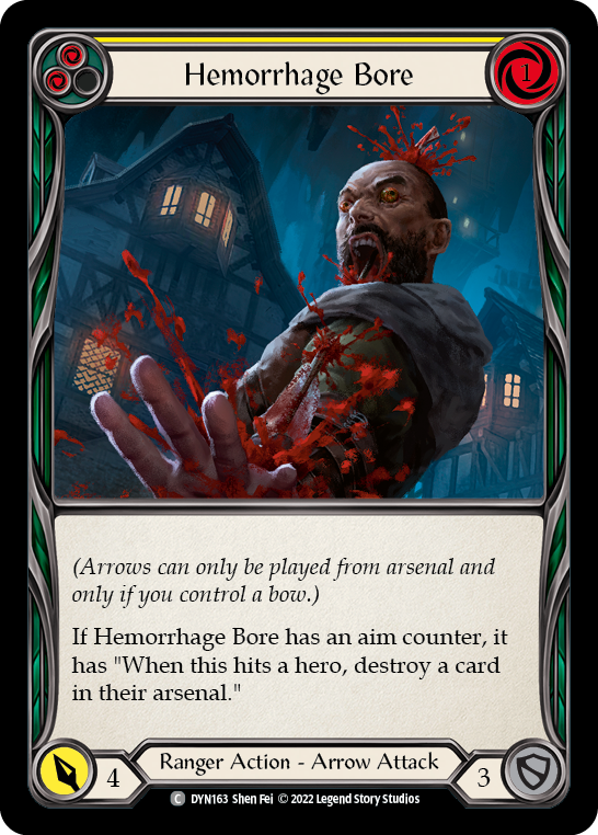 Hemorrhage Bore (Yellow) [DYN163] (Dynasty)  Rainbow Foil | Boutique FDB TCG