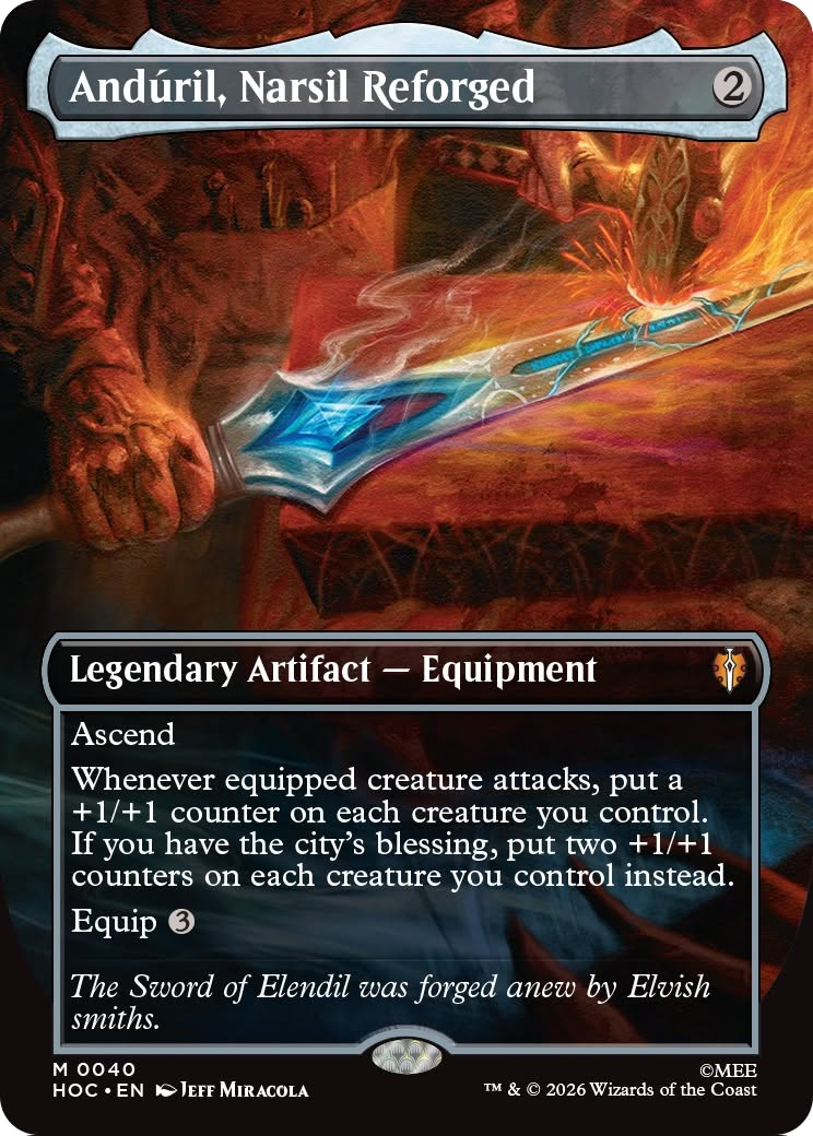 Anduril, Narsil Reforged (Borderless) [The Hobbit: Eternal-Legal] | Boutique FDB TCG