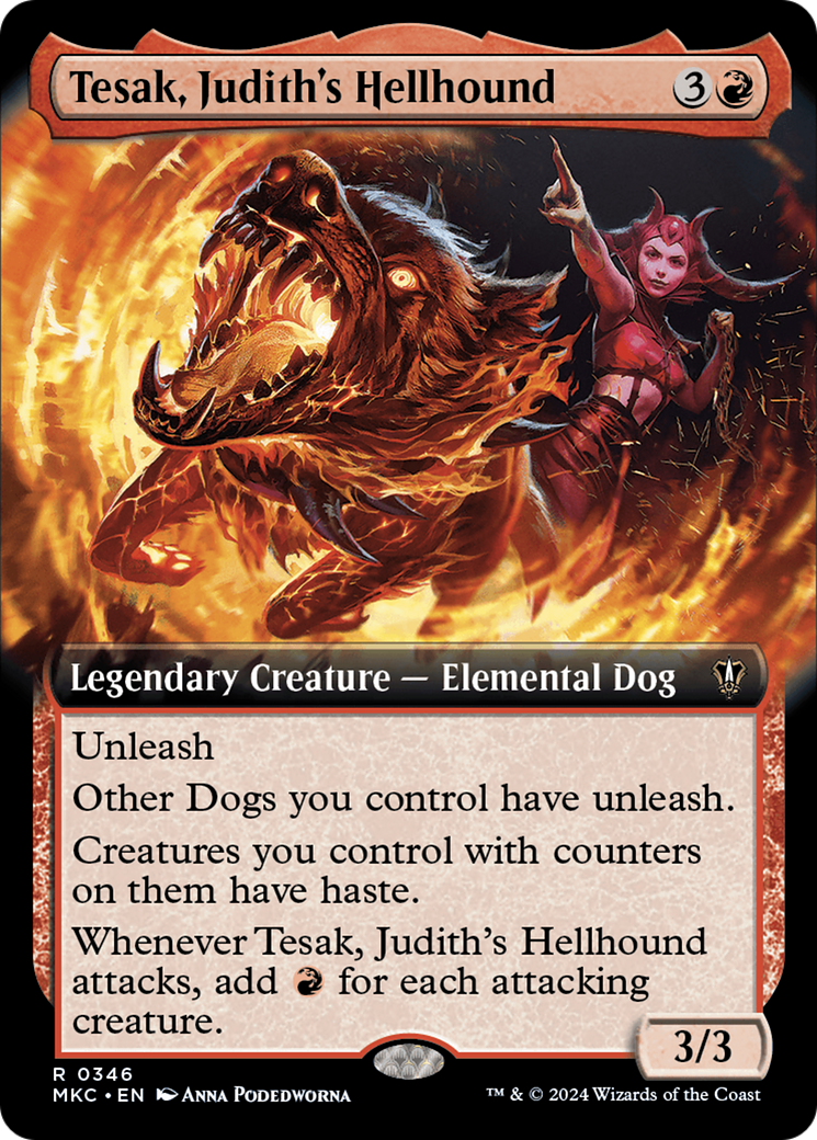 Tesak, Judith's Hellhound (Extended Art) [Murders at Karlov Manor Commander] | Boutique FDB TCG