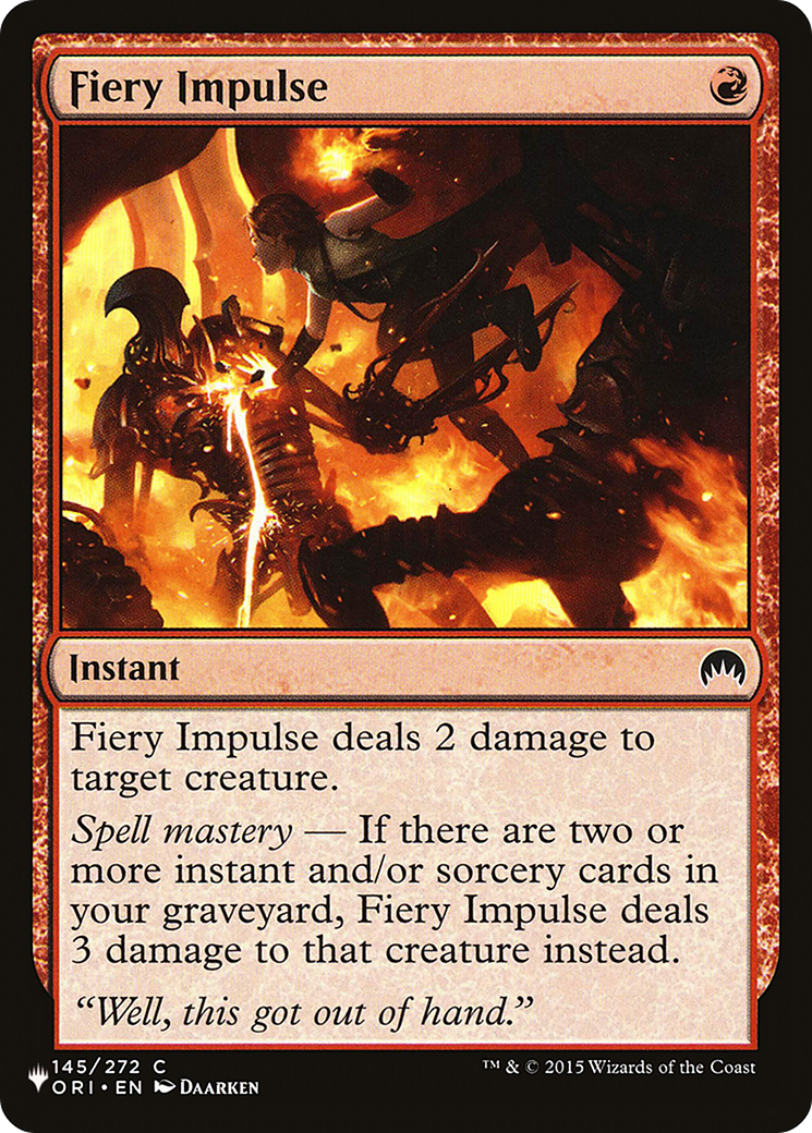 Fiery Impulse [The List Reprints] | Boutique FDB TCG