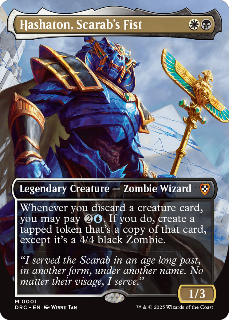 Hashaton, Scarab's Fist (Borderless) [Aetherdrift Commander] | Boutique FDB TCG