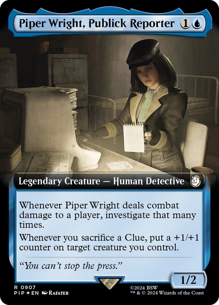 Piper Wright, Publick Reporter (Extended Art) (Surge Foil) [Fallout] | Boutique FDB TCG