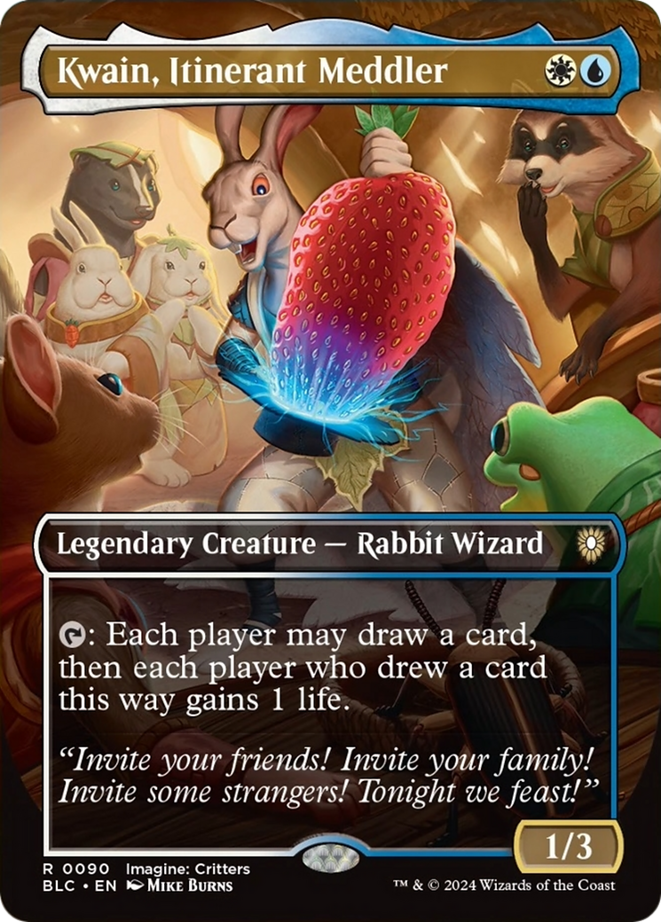 Kwain, Itinerant Meddler (Borderless) [Bloomburrow Commander] | Boutique FDB TCG