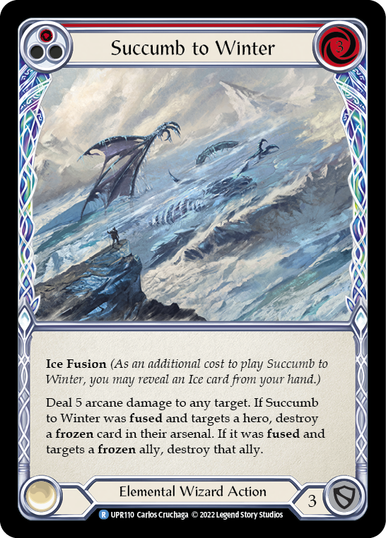 Succumb to Winter (Red) [UPR110] (Uprising)  Rainbow Foil | Boutique FDB TCG