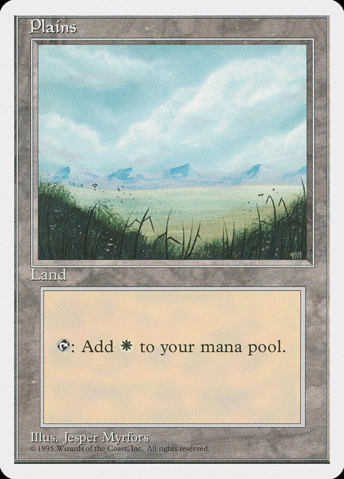 Plains (No Trees / Signature on Right) [Fourth Edition] | Boutique FDB TCG