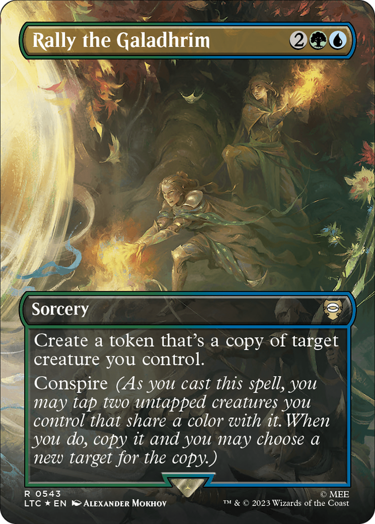 Rally the Galadhrim (Borderless) (Surge Foil) [The Lord of the Rings: Tales of Middle-Earth Commander] | Boutique FDB TCG