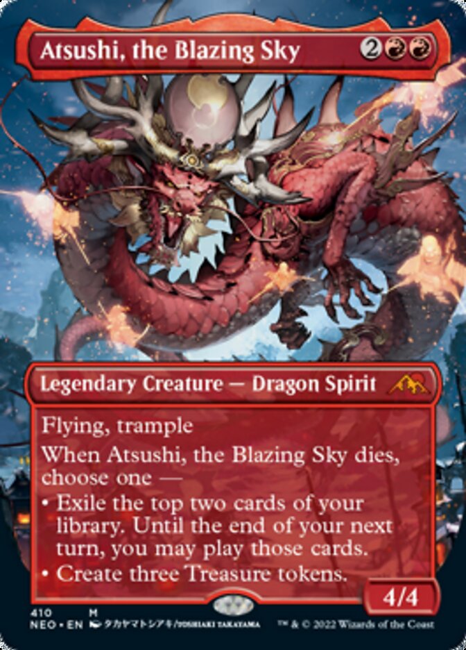 Atsushi, the Blazing Sky (Borderless Alternate Art) [Kamigawa: Neon Dynasty] | Boutique FDB TCG