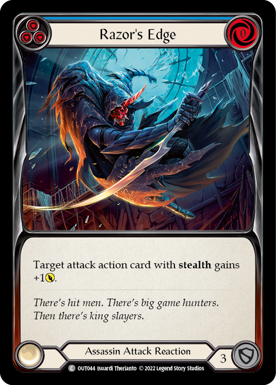 Razor's Edge (Blue) [OUT044] (Outsiders)  Rainbow Foil | Boutique FDB TCG