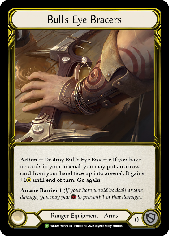 Bull's Eye Bracers (Golden) [FAB102] (Promo)  Cold Foil | Boutique FDB TCG