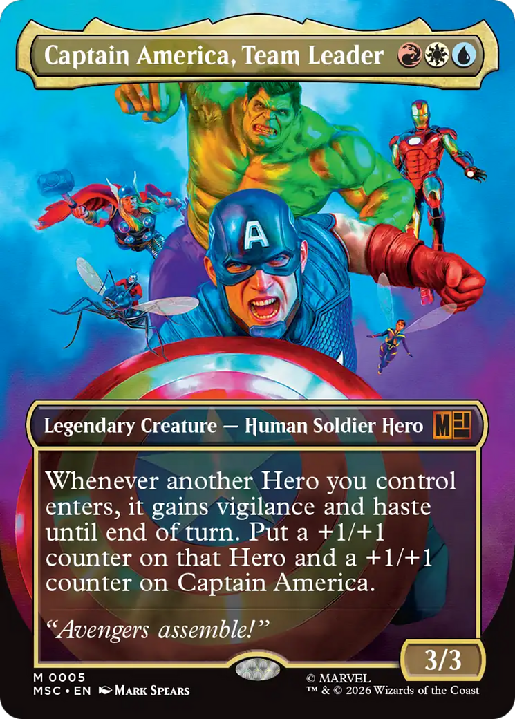 Captain America, Team Leader (Borderless) [Marvel Super Heroes Commander] | Boutique FDB TCG