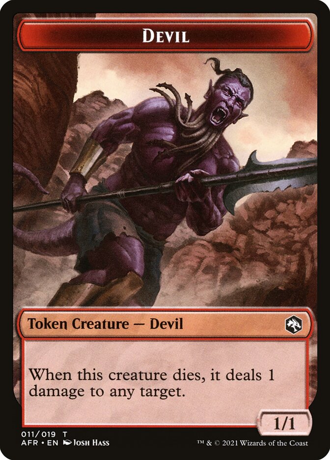 Devil // Icingdeath, Frost Tongue Double-Sided Token [Dungeons & Dragons: Adventures in the Forgotten Realms Tokens] | Boutique FDB TCG