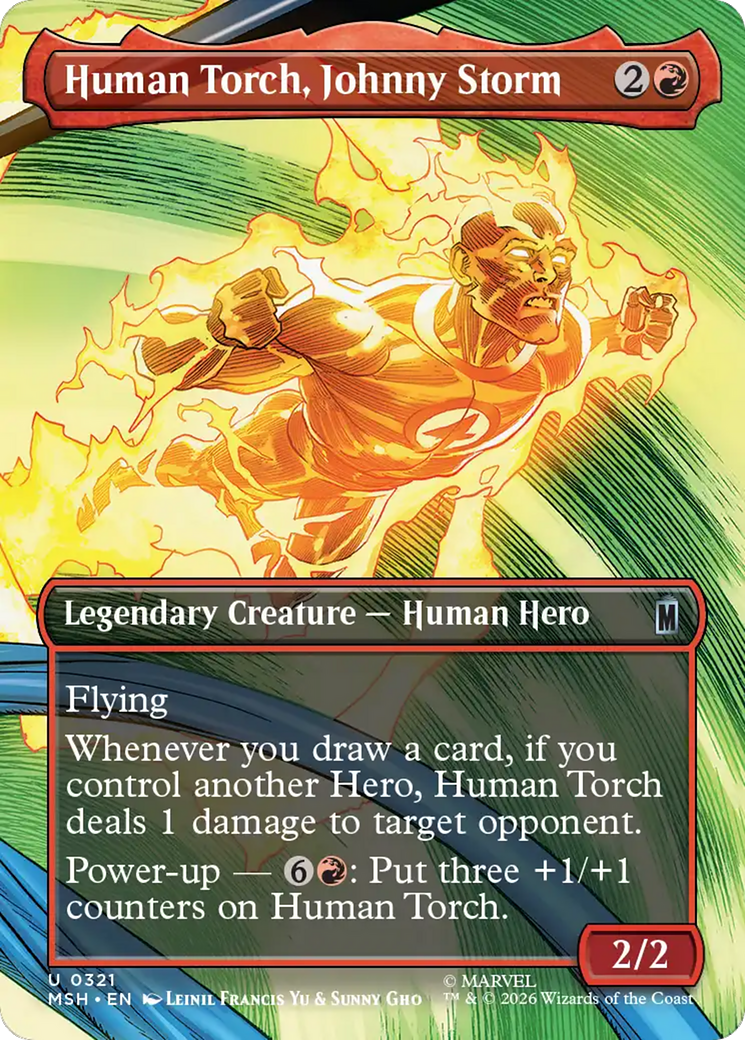 Human Torch, Johnny Storm (Borderless) [Marvel Super Heroes] | Boutique FDB TCG