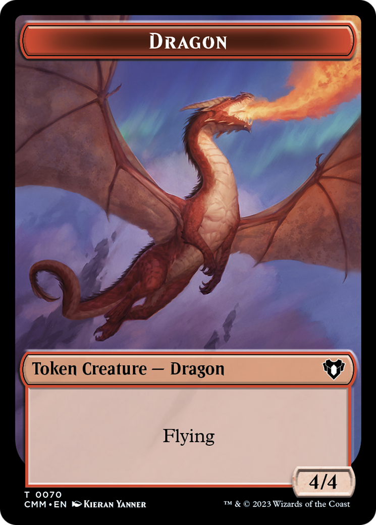 Dragon // Kor Ally Double-Sided Token [Commander Masters Tokens] | Boutique FDB TCG