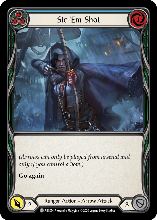 Sic 'Em Shot (Blue) [U-ARC074] (Arcane Rising Unlimited)  Unlimited Normal | Boutique FDB TCG