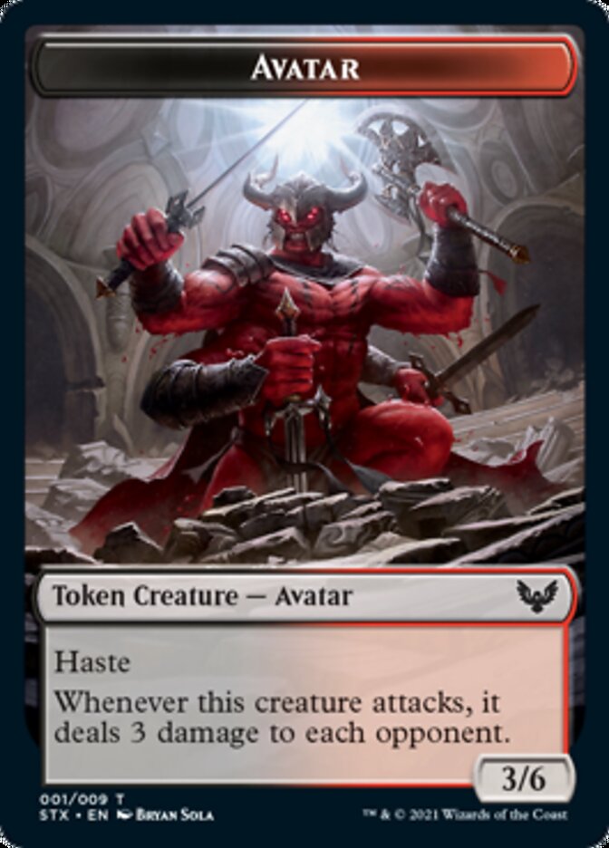 Fractal // Avatar Double-Sided Token [Strixhaven: School of Mages Tokens] | Boutique FDB TCG