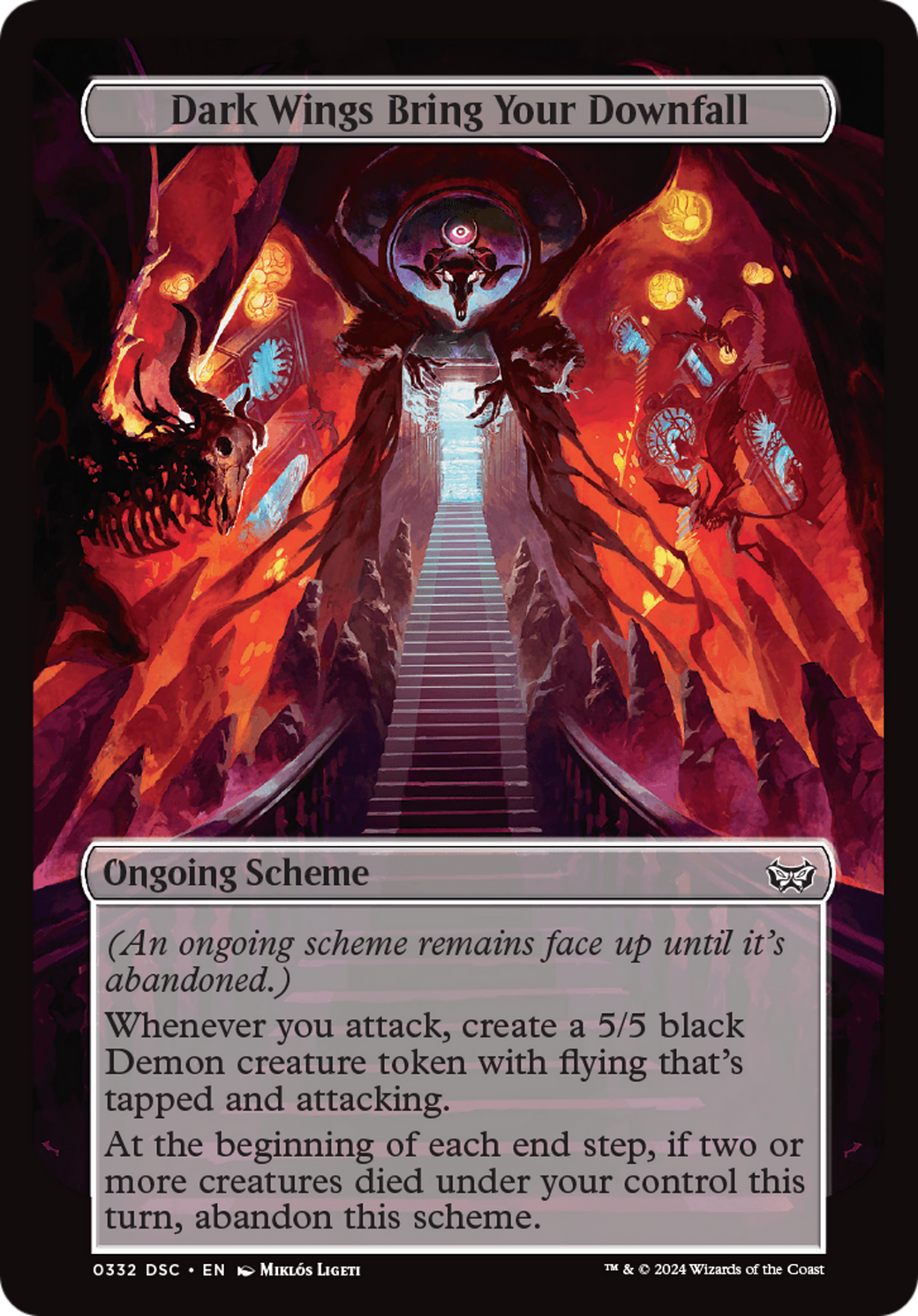 Dark Wings Bring Your Downfall (Full Art) [Duskmourn: Archenemy] | Boutique FDB TCG