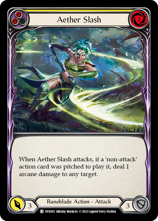 Aether Slash (Yellow) [DYN183] (Dynasty)  Rainbow Foil | Boutique FDB TCG