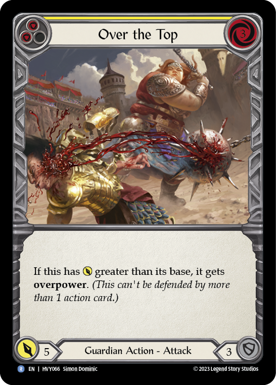 Over the Top (Yellow) [HVY066] (Heavy Hitters)  Rainbow Foil | Boutique FDB TCG