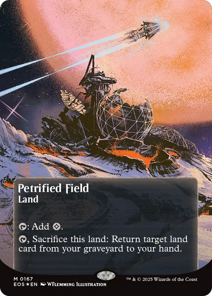 Petrified Field (0167) (Borderless) (Galaxy Foil) [Edge of Eternities: Stellar Sights] | Boutique FDB TCG