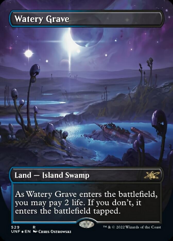 Watery Grave (Borderless) (Galaxy Foil) [Unfinity] | Boutique FDB TCG