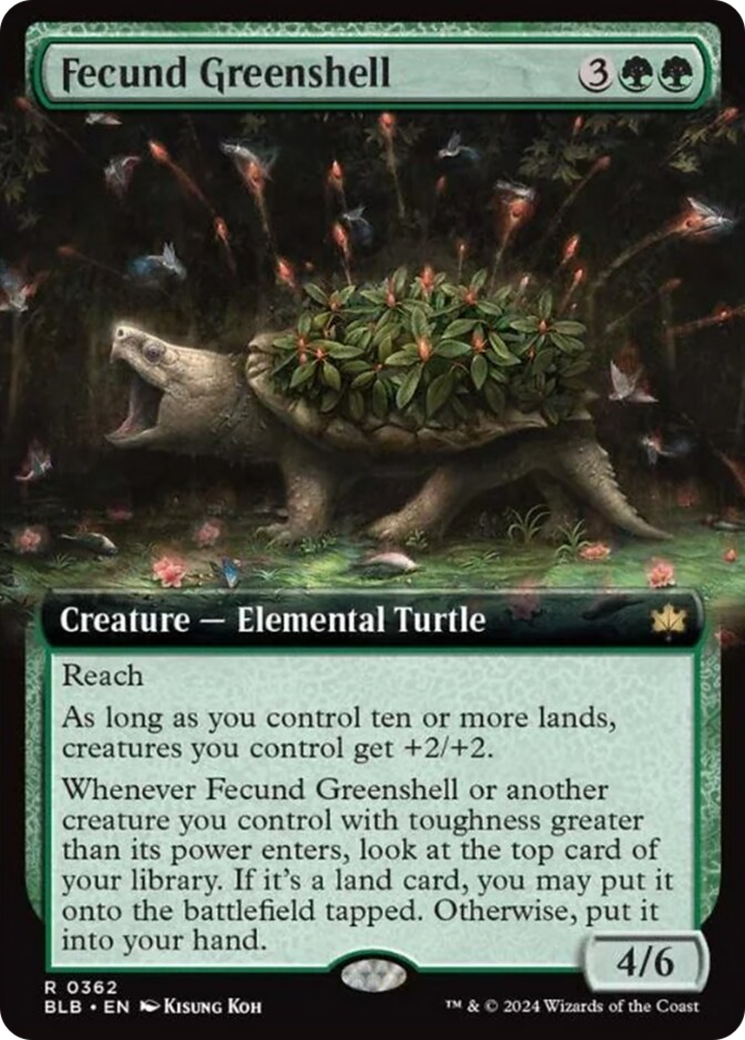 Fecund Greenshell (Extended Art) [Bloomburrow] | Boutique FDB TCG