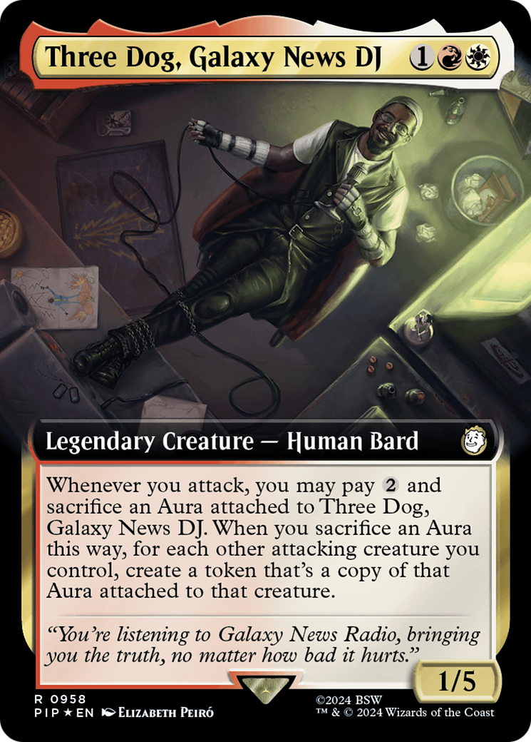 Three Dog, Galaxy News DJ (Extended Art) (Surge Foil) [Fallout] | Boutique FDB TCG