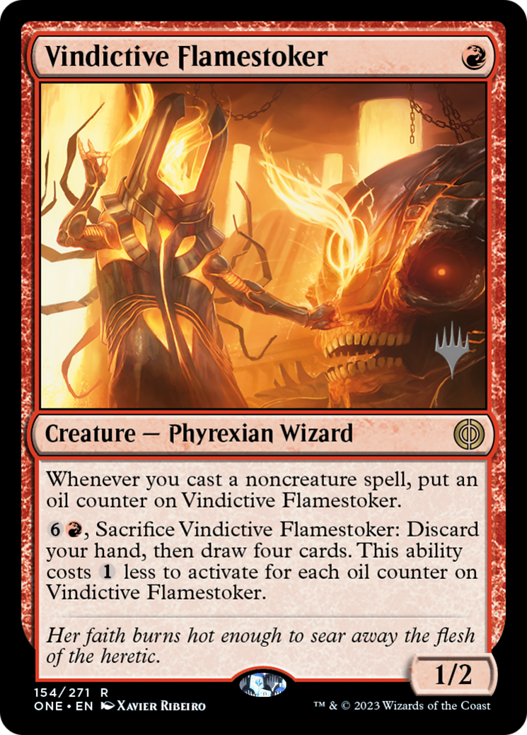 Vindictive Flamestoker (Promo Pack) [Phyrexia: All Will Be One Promos] | Boutique FDB TCG