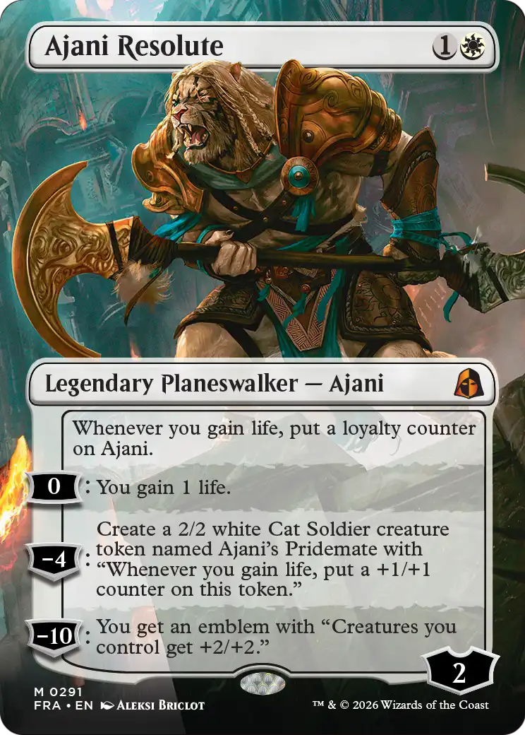 Ajani Resolute (Borderless) [Reality Fracture] | Boutique FDB TCG