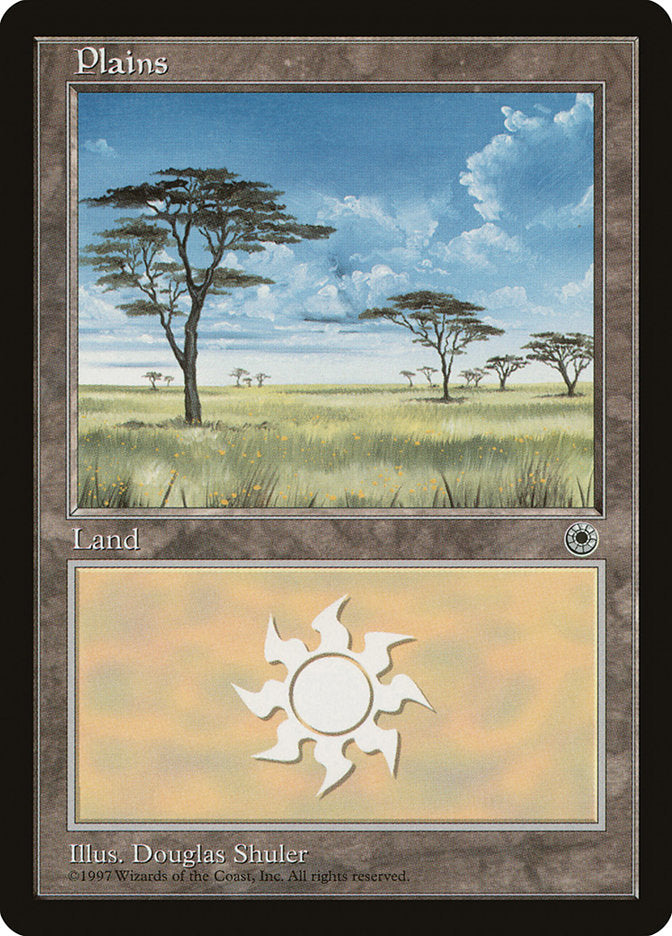 Plains (Yellow Flowers in Grass / No Clouds at Top Center) [Portal] | Boutique FDB TCG