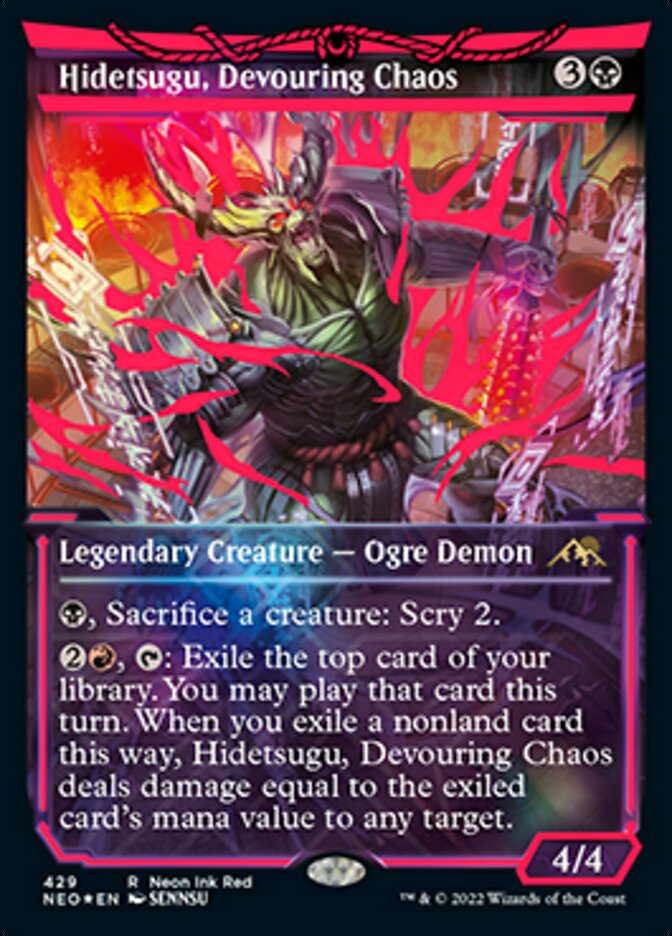 Hidetsugu, Devouring Chaos (Neon Ink Red) [Kamigawa: Neon Dynasty] | Boutique FDB TCG