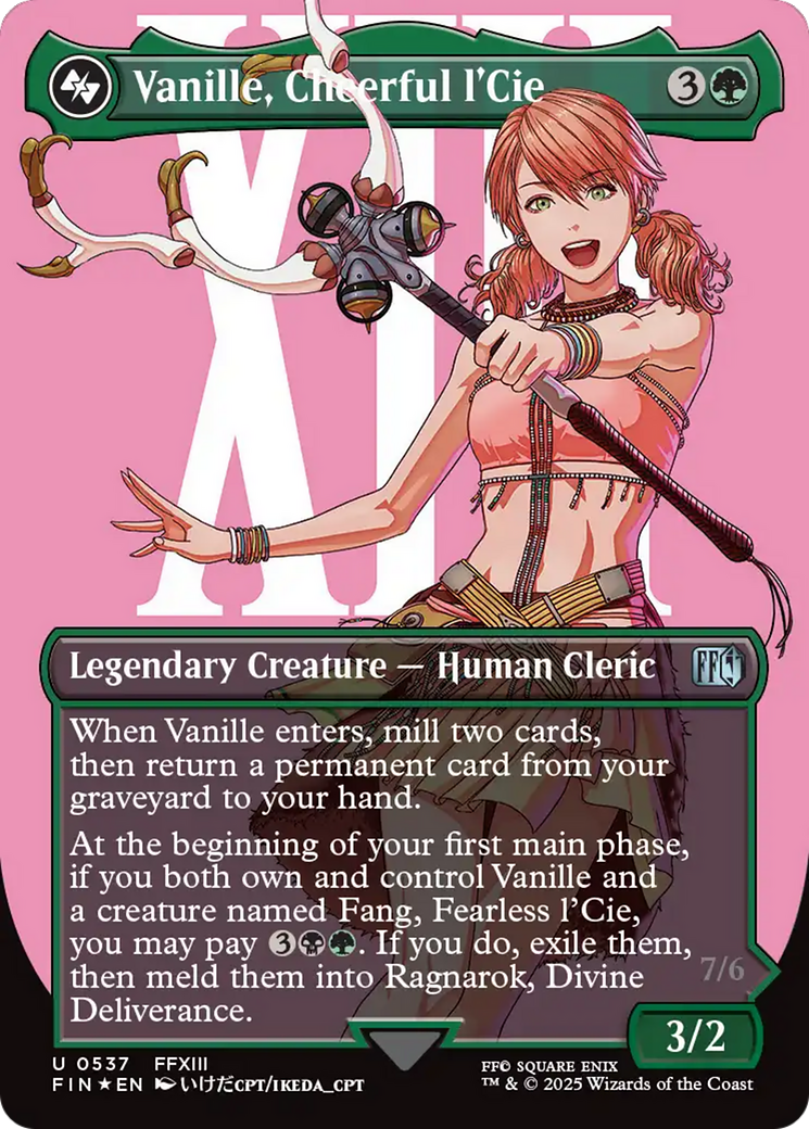 Vanille, Cheerful l'Cie // Ragnarok, Divine Deliverance (Borderless) (Surge Foil) [FINAL FANTASY] | Boutique FDB TCG