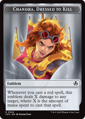 Human (0014) // Emblem - Chandra, Dressed to Kill Double-Sided Token [Innistrad Remastered Tokens] | Boutique FDB TCG