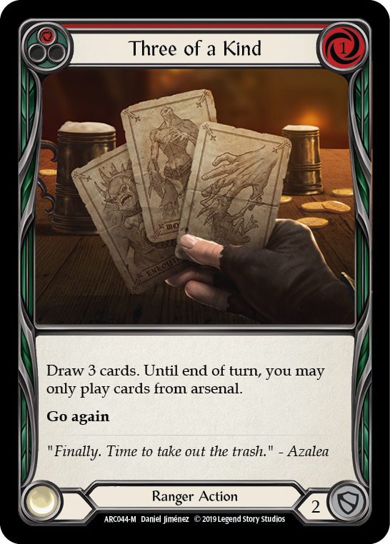 Three of a Kind [ARC044-M] (Arcane Rising)  1st Edition Rainbow Foil | Boutique FDB TCG