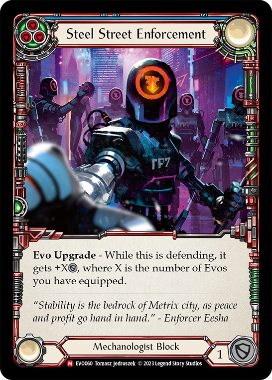 Steel Street Enforcement [EVO060] (Bright Lights)  Rainbow Foil | Boutique FDB TCG