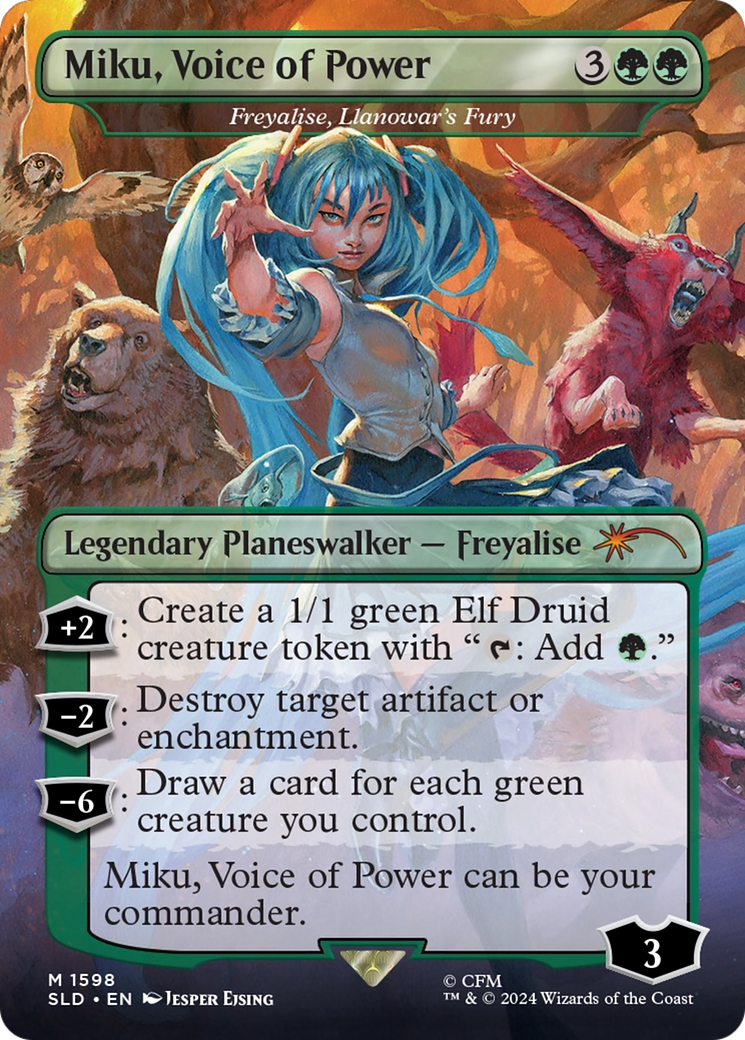 Miku, Voice of Power - Freyalise, Llanowar's Fury [Secret Lair Drop Series] | Boutique FDB TCG