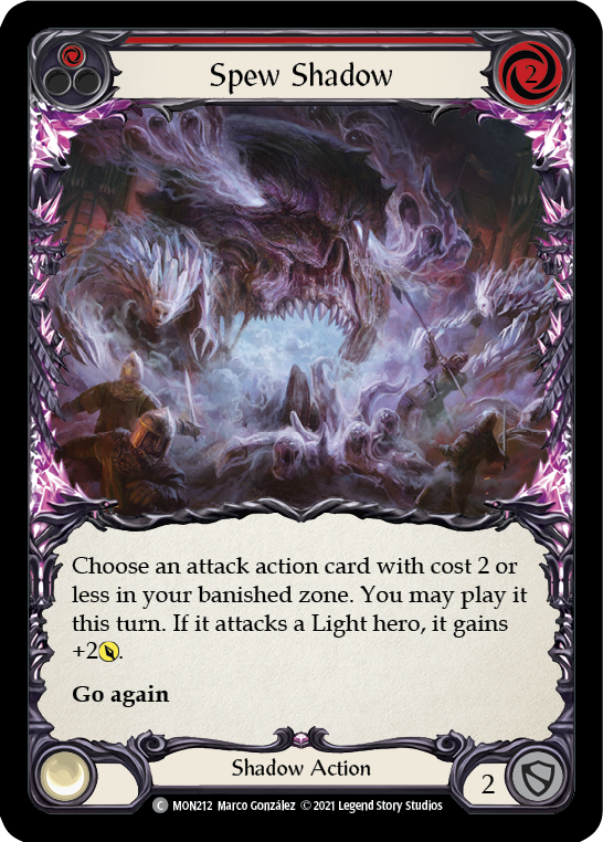 Spew Shadow (Red) [MON212] (Monarch)  1st Edition Normal | Boutique FDB TCG